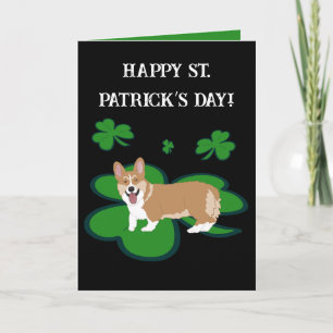St. Patrick’s Day Corgi Pup  Holiday Card