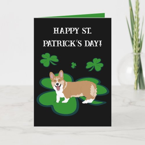 St Patrickâs Day Corgi Pup Holiday Card
