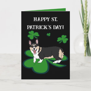 St. Patrick’s Day Corgi Pup  Letterpress Thank You Card