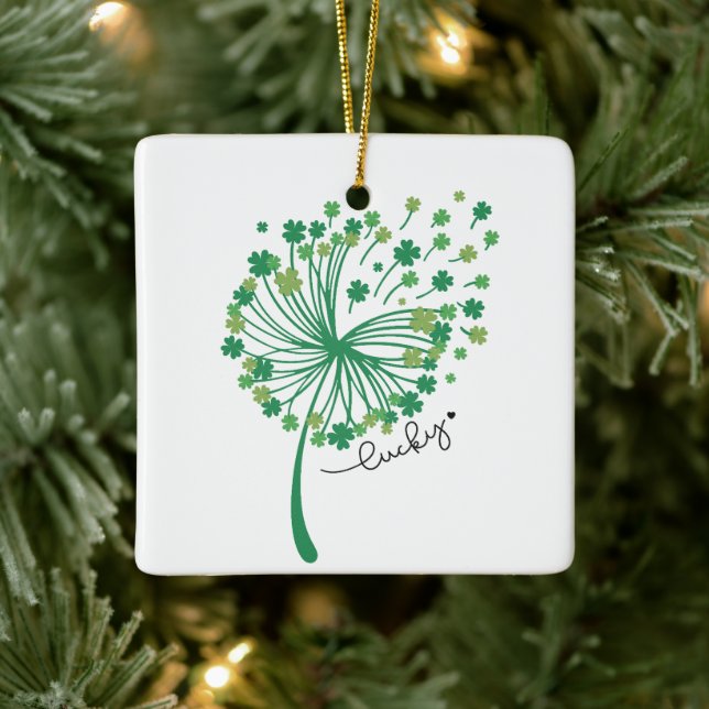 St.Patrick’s Day Dandelion Lucky Ceramic Ornament (Tree)