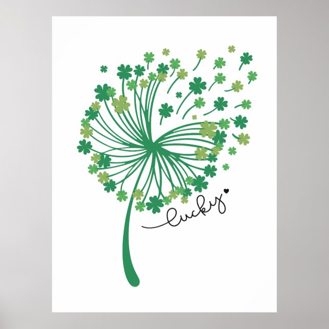 St.Patrick’s Day Dandelion Lucky Poster (Front)