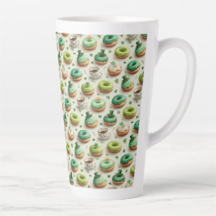 St. Patrick’s Day Donuts & Coffee Watercolor Latte Mug