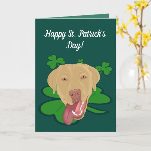 St Patricks Day Dudley Labrador  Card