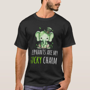 St Patrick s Day Elephant Lucky Charm Leprechaun C T-Shirt