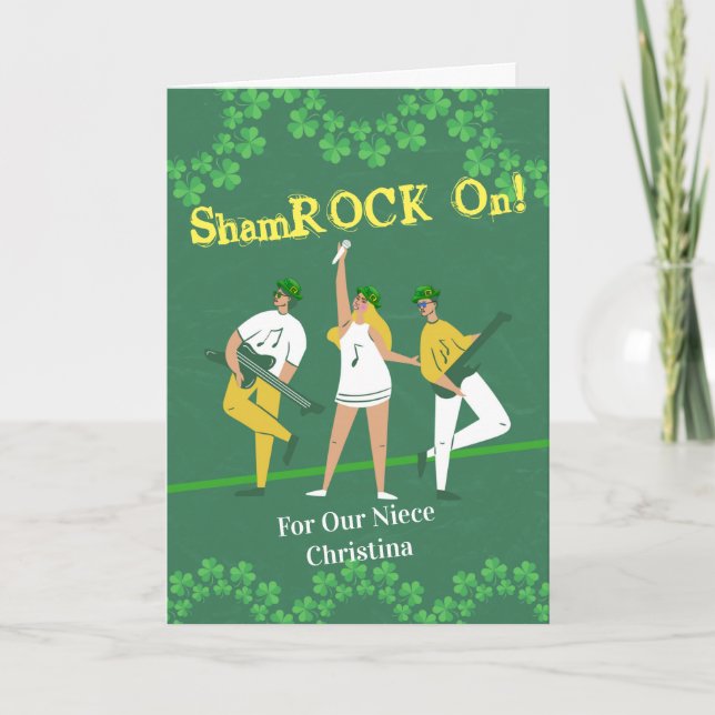 St. Patrick’s Day for Niece Shamrock On Card (Front)