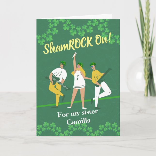 St. Patrick’s Day for Sister Shamrock On Music Card (Front)