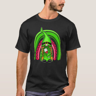 St Patrick S Day Gnome Drink Wine Shamrock Leopard T-Shirt