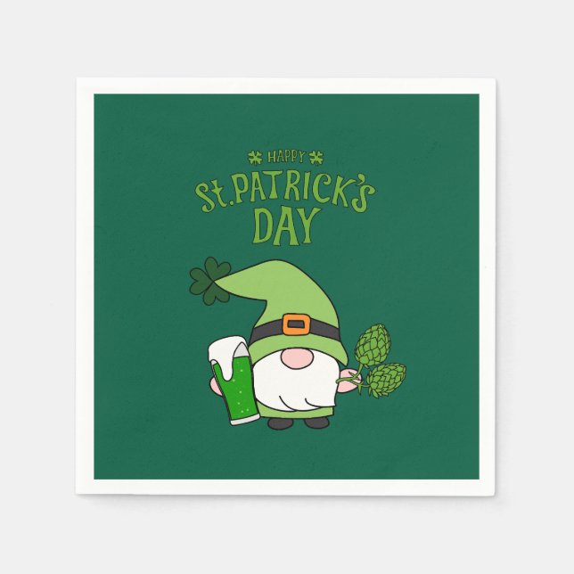 St. Patrick’s Day Gnome Napkins (Front)