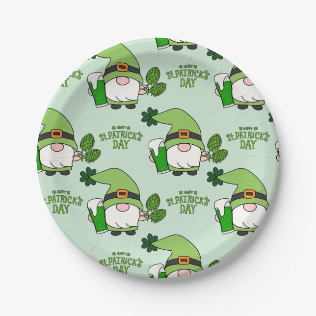 St. Patrick’s Day Gnome Paper Plate (Front)