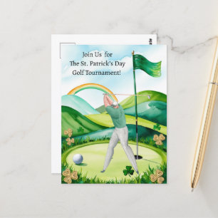 St. Patrick’s Day Golf Tournament Invitation Postcard