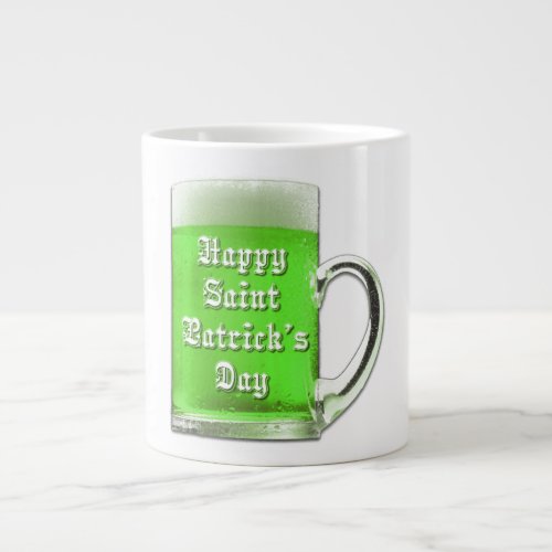 St Patricks Day Green Beer Jumbo Mug