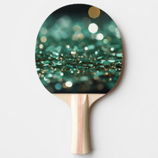 ☘️ St. Patrick’s Day Green Glitter Bokeh Ping Pong Paddle