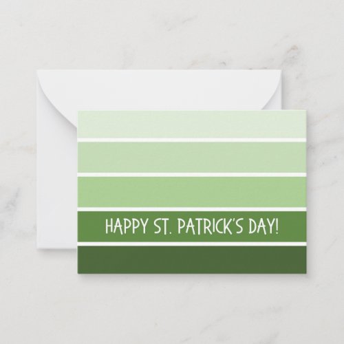 St Patrickâs Day Green Stripe Note Card