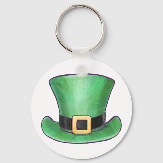 St Patrick’s Day Green Top Hat Keychain (Front)