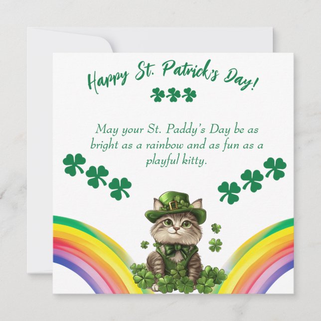 St. Patrick’s Day Greeting Card – Cute Leprechaun  (Front)