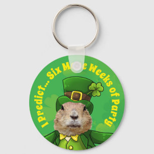 St. Patrick’s Day Groundhog Party Animal Keychain