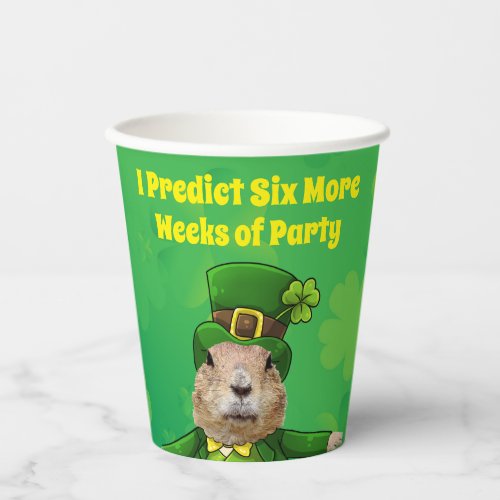 St Patricks Day Groundhog Party Animal Paper Cups