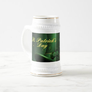 St. Patrick’s Day Hat and Shamrock Design Beer Stein