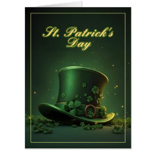 St. Patrick’s Day Hat and Shamrock Design Card