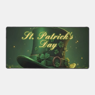 St. Patrick’s Day Hat and Shamrock Design Desk Mat