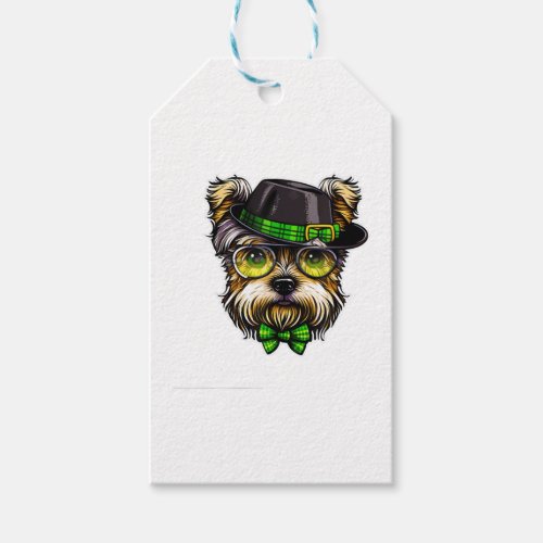 St Patrick s Day Hipster Dog Gift Tags