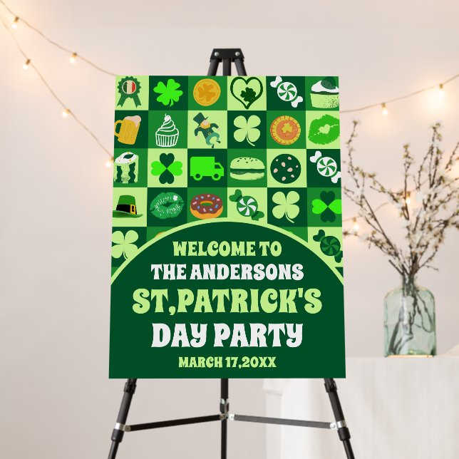 St. Patrick’s Day Icons Irish Party Welcome Foam Board (In Situ (Stand))