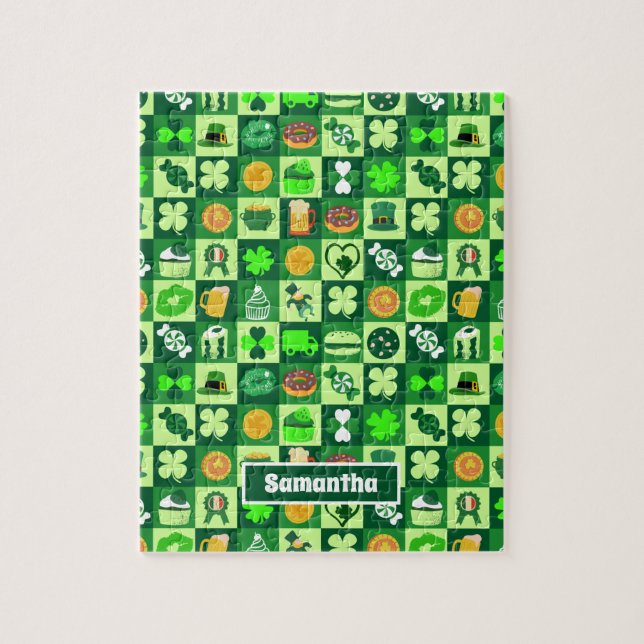 St. Patrick’s Day Icons Seamless Pattern Jigsaw Puzzle (Vertical)