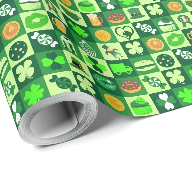 St. Patrick’s Day Icons Seamless Pattern  Wrapping Paper (Roll Corner)
