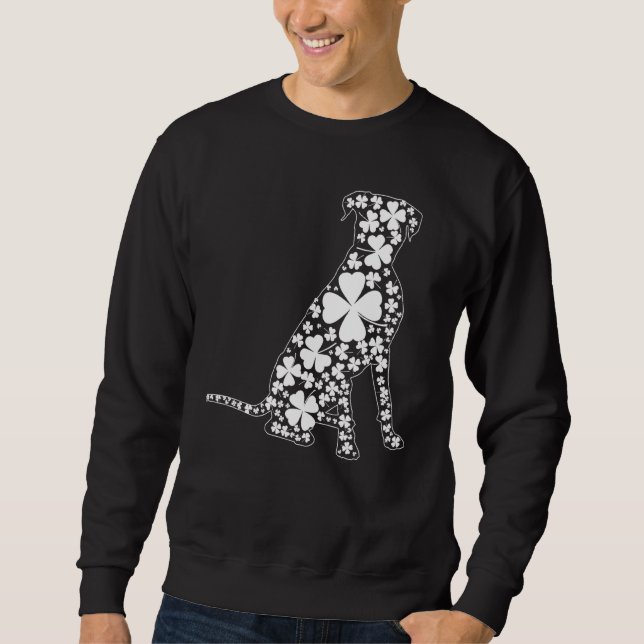 St Patrick S Day Irish Boxer Dog Shamrock Sweatshirt (Front)