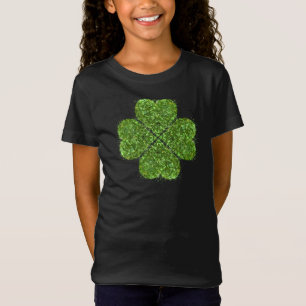 St. Patrick’s day, Irish green glittering clover T-Shirt