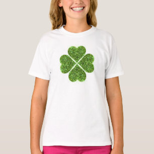 St. Patrick’s day, Irish green glittering clover T-Shirt