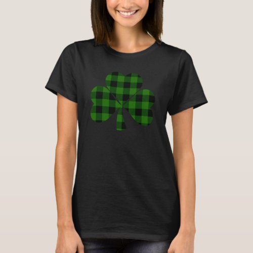 St Patricks day Irish green plaid shamrock T_Shirt