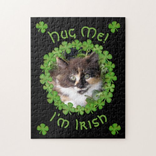 St Patricks Day Kitten Hug Jigsaw Puzzle