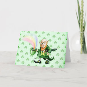 St. Patrick`s Day leprechaun Card