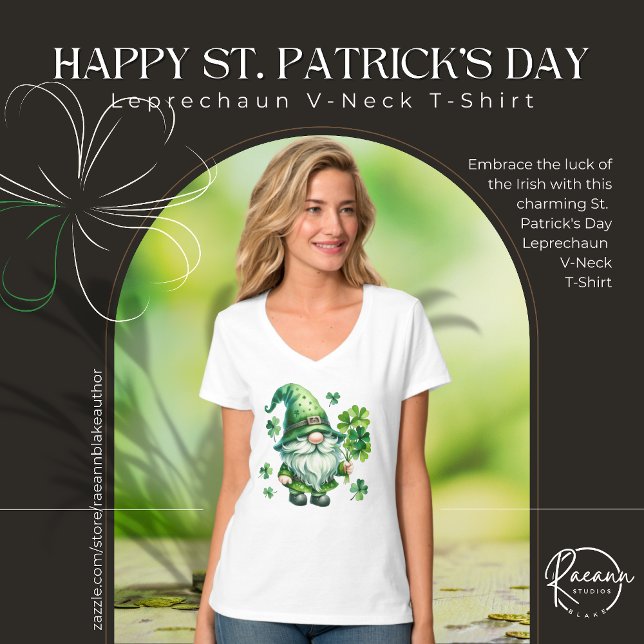 St. Patrick’s Day Leprechaun V-Neck T-Shirt (Creator Uploaded)