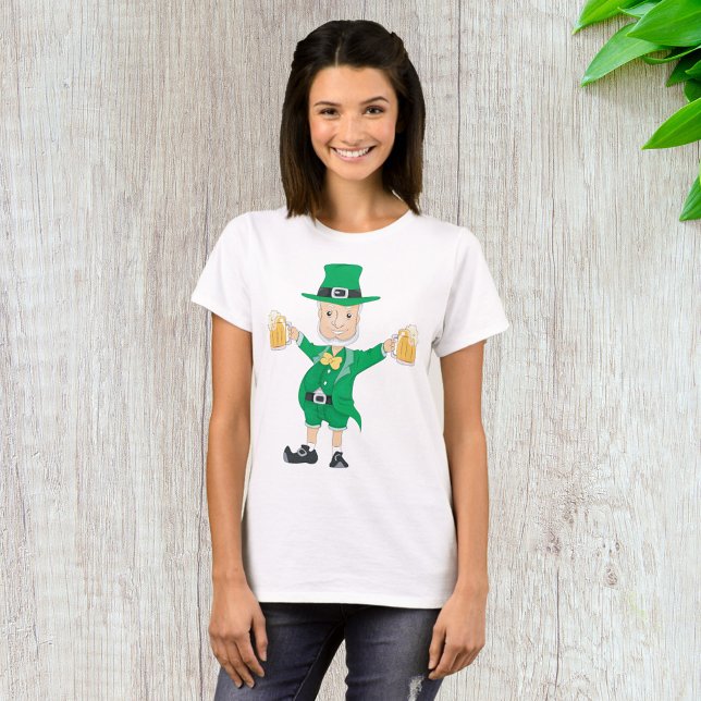 St Patrick’s Day Leprechaun with Beer Mugs T-Shirt (Creator Uploaded)