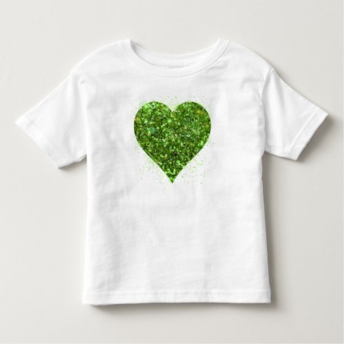 St Patricks day  Love  green glittering heart Toddler T_shirt