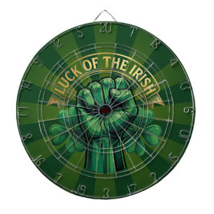 St. Patrick’s Day Luck of the Irish Fist Shamrock Dart Board