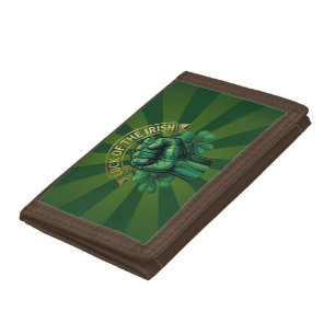 St. Patrick’s Day Luck of the Irish Fist Shamrock Tri-fold Wallet