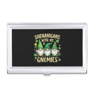 St Patrick’s Day Lucky Shamrock Gnome Business Card Case
