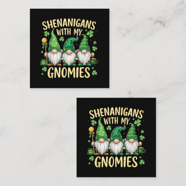 St Patrick’s Day Lucky Shamrock Gnome  Enclosure Card (Front/Back)