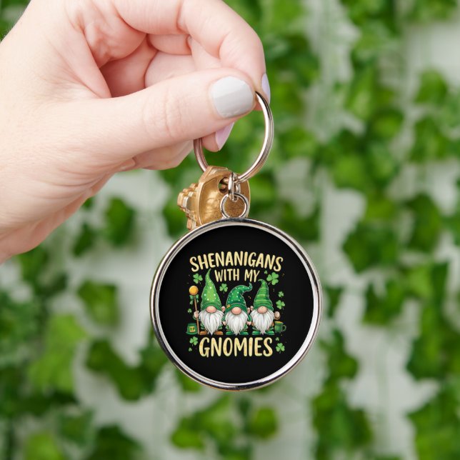 St Patrick’s Day Lucky Shamrock Gnome  Keychain (Hand)