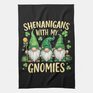 St Patrick’s Day Lucky Shamrock Gnome  Kitchen Towel