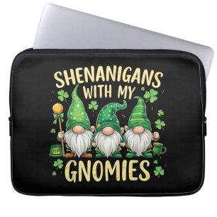 St Patrick’s Day Lucky Shamrock Gnome Laptop Sleeve