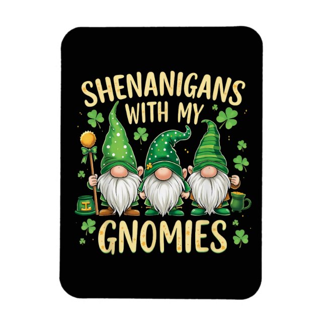 St Patrick’s Day Lucky Shamrock Gnome  Magnet (Vertical)