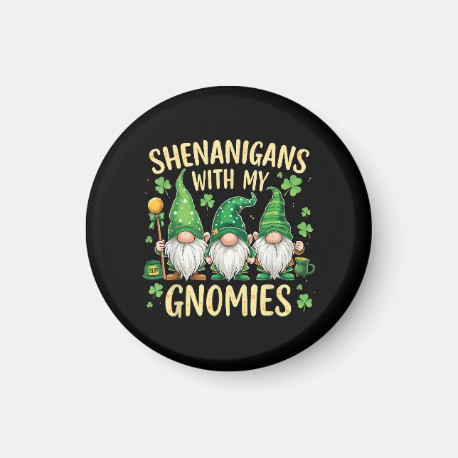 St Patrick’s Day Lucky Shamrock Gnome  Magnet (Front)