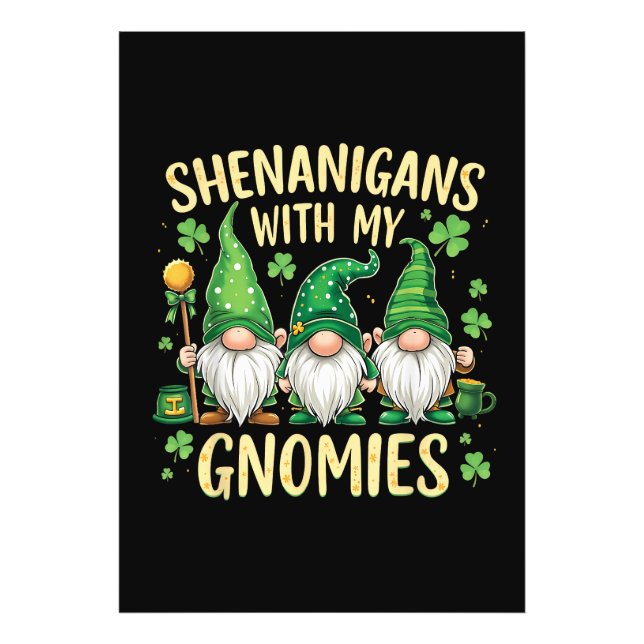 St Patrick’s Day Lucky Shamrock Gnome  Photo Print (Front)
