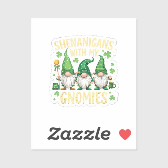 St Patrick’s Day Lucky Shamrock Gnome  Sticker (Sheet)