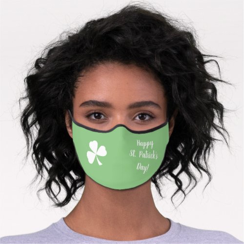 St Patrickâs Day Lucky Shamrock Green Premium Face Mask