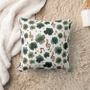 St. Patrick’s Day Musical Shamrock Throw Pillow